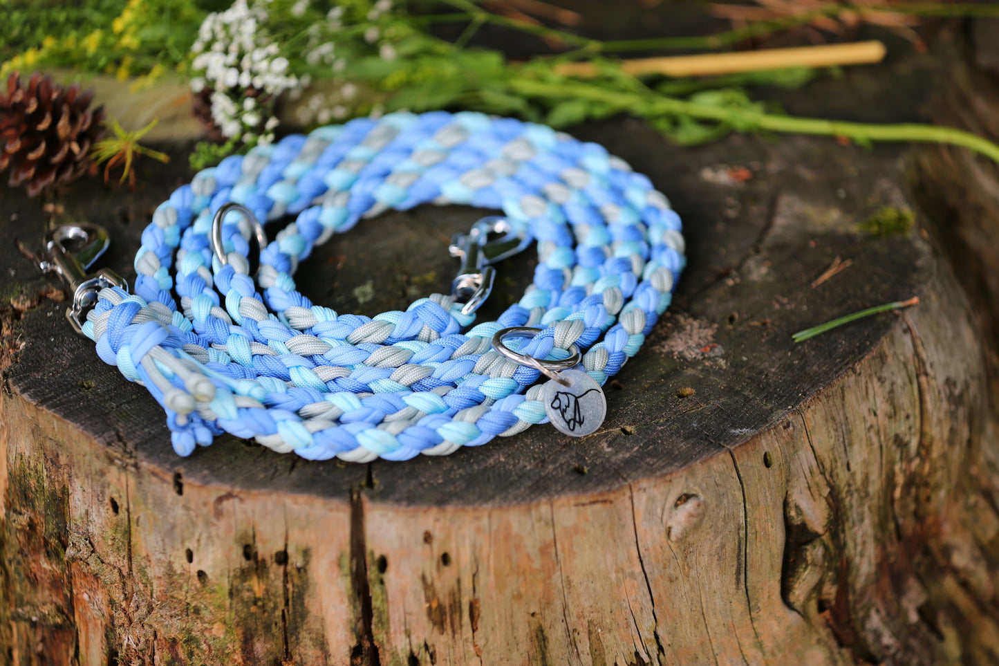 Individuelle Hundeleine aus Paracord für mittlere bis große Hunde